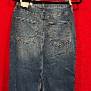 STS Blue Dark Wash Denim maxi skirt.